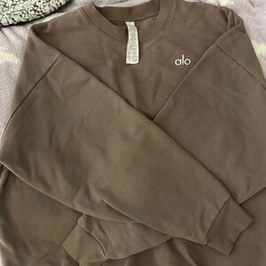ALO Yoga Women's Crewneck Sweatshirt in Brown